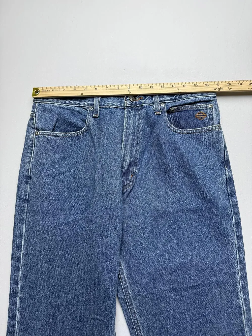 Harley-Davidson Jeans Mens Blue Med Wash Denim Classic Straight Biker Moto Read